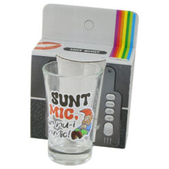 Pahar shot 35 ml "Sunt mic, dar nu-i nimic", in ambalaj decorativ
