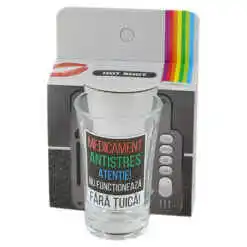Pahar shot 35 ml "Medicament Antistres...", in ambalaj decorativ