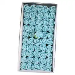 Trandafiri de sapun, 5 CM, 50 de bucata/cutie - Albastru deschis