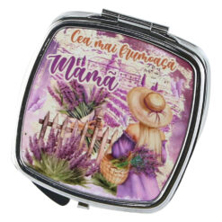 Oglinda de buzunar "Cea mai frumoasa Mama", Lavanda