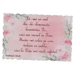 Magnet frigider din lemn "Fa-mi sa aud..." 9x6 CM, Psalmul 143:8