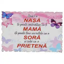 Magnet frigider din lemn "Doar o Nasa..." 9x6 CM