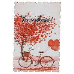 Magnet frigider din lemn "Te iubesc!" 6x9 CM