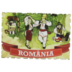 Magnet frigider din lemn, 9x6 CM, Romania, Mestesugari