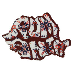 Magnet frigider din lemn, Harta Romaniei, 9x6 CM, Motive traditionale