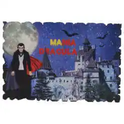 Magnet frigider din lemn, 9x6 CM, Romania, Dracula