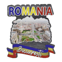 Magnet frigider din lemn, 7x8 CM, Romania, Bucuresti