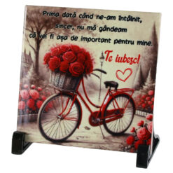 Placa decorativa "Prima data...Te iubesc!", 15x15 CM