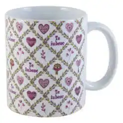 Cana din ceramica 330 ml, "Te iubesc", lavanda