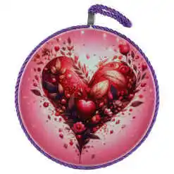 Suport oale decor, Inimioara 17 CM, cu flori