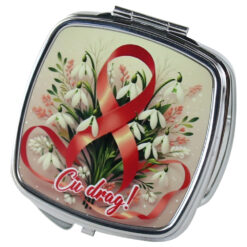 Oglinda de buzunar "Cu drag!", ghiocei, 7 CM