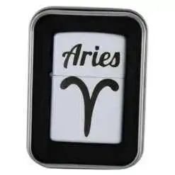 Bricheta metalica "Aries", 3.5x5 CM, Alb, Berbec