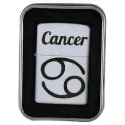 Bricheta metalica "Cancer", 3.5x5 CM, Alb, Rac