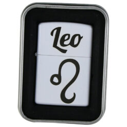 Bricheta metalica "Leo", 3.5x5 CM, Alb, Leu