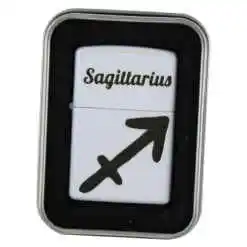 Bricheta metalica "Sagittarius/Sagetator", 3.5x5 CM, Alb