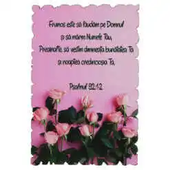 Magnet frigider din lemn "Frumos este sa laudam..." 9x6 CM, Psalmul 92:1-2