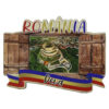 Magnet frigider din lemn "Romania" 9x6.5 CM, Deva, fereastra