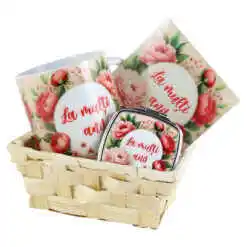 Set cadou "La multi ani!", cu 4 piese, bujor