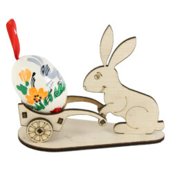 Suport Iepuras din lemn cu oua din lemn 14x11 CM