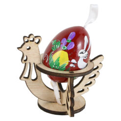 Suport Gaina din lemn cu oua din lemn 9x8 CM