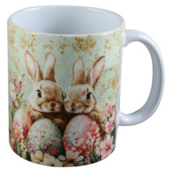 Cana ceramica, 330 ml, Iepurasi cu oua, Vintage