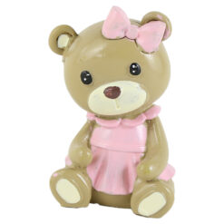 Figurina Ursulet din rasina, 5x7.5 CM, Roz