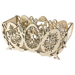 Cos decorativ din lemn pentru oua de paste 28x13x14 CM