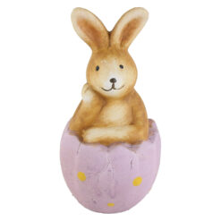 Figurina Iepuras in ou, din ceramica, 6x13 CM