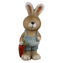 Figurina Iepuras cu morcov, din ceramica 6x15 CM
