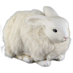 Figurina Iepuras din ceramica 17x10 CM, cu blana sintetica