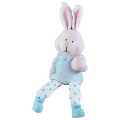 Figurina Iepuras cu ou, din ceramica, cu picioare mobile 8x21 CM