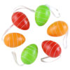 Set 6 oua colorate din plastic 4x6 cm, cu dungi