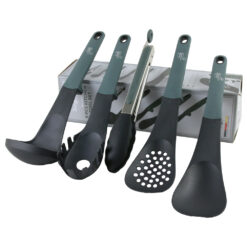 Set 5 ustensile pentru bucatarie din plastic, Matte Green, Berlinger Haus