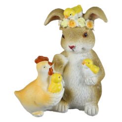 Figurina Iepuras cu pui 10x11 CM, din rasina