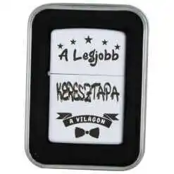 Bricheta metalica "A legjobb Keresztapa a vilagon", 3.5x5 CM, Alb