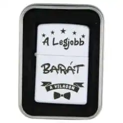 Bricheta metalica "A legjobb Barat a vilagon", 3.5x5 CM, Alb