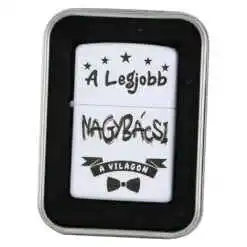 Bricheta metalica "A legjobb Nagybacsi a vilagon", 3.5x5 CM, Alb