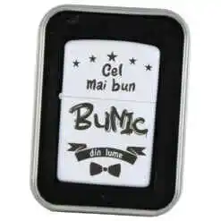 Bricheta metalica "Cel mai bun Bunic din lume", 3.5x5 CM, Alb