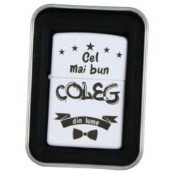 Bricheta metalica "Cel mai bun Coleg din lume", 3.5x5 CM, Alb