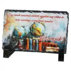 Placa ardezie "Egy remek Tanarral eltoltott..." 14x9 CM, Carti