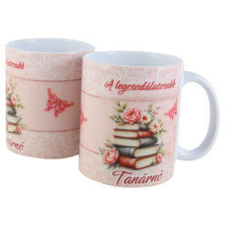 Cana ceramica "A legcsodalatosabb Tanarno" 330 ml, flori & carti