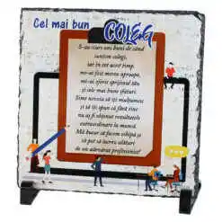 Placa ardezie "Cel mai bun Coleg..." 19x19 CM