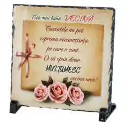 Placa ardezie "Cea mai buna Vecina..." 19x19 CM