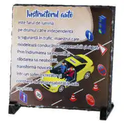 Placa ardezie "Instructorul Auto..." 19x19 CM