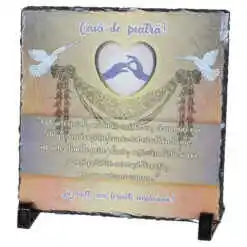 Placa ardezie "Casa de Piatra..." 19x19 CM