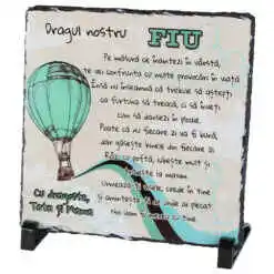 Placa ardezie "Dragul nostru Fiu..." 19x19 CM