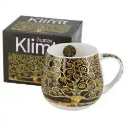 Cana portelan "Tree of Life" de Gustav Klimt, 430 ml, in cutie decorativa, maro