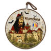 Suport oale decor din ceramica "Romania, Vlad Tepes", 17 CM, maro