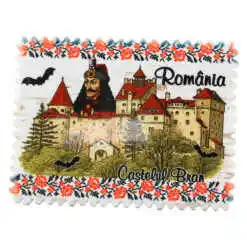Magnet din ceramica "Romania, Castelul Bran" 8x6 CM