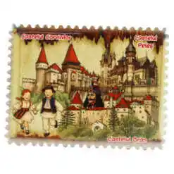 Magnet din ceramica "Romania" 8x6 CM, Castele